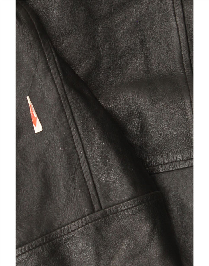 Marks & Spencer Veste en cuir pour homme UK 38 Cuir noir moyen