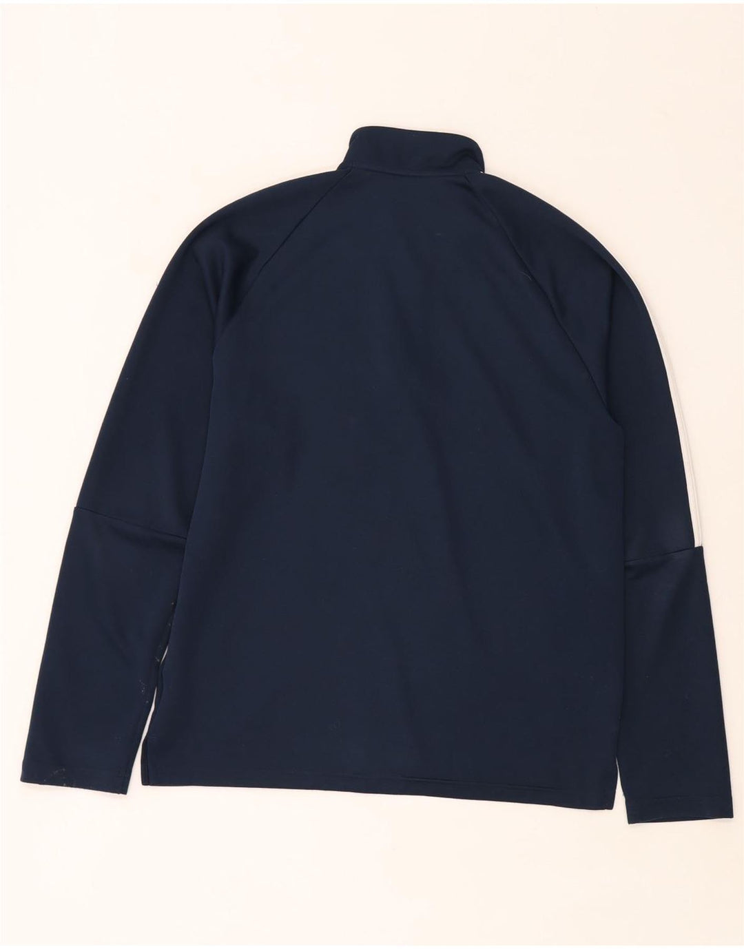 Adidas Hommes Climalite Zip Neck Top Manches Longues Grand Bleu Marine Polyester