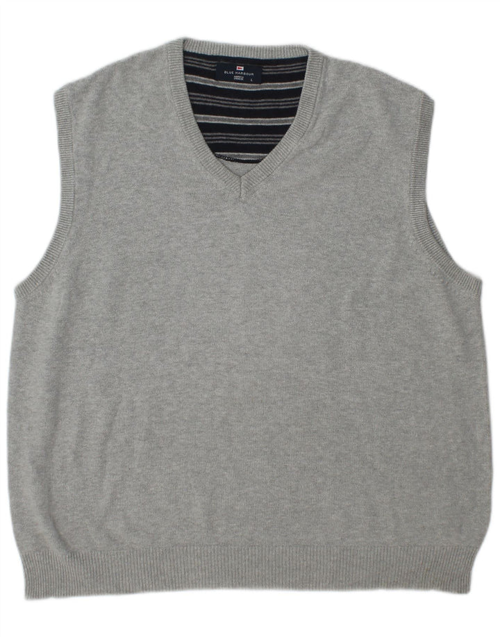 Marks & Spencer Débardeur Blue Harbor Vest pour hommes, grand coton gris