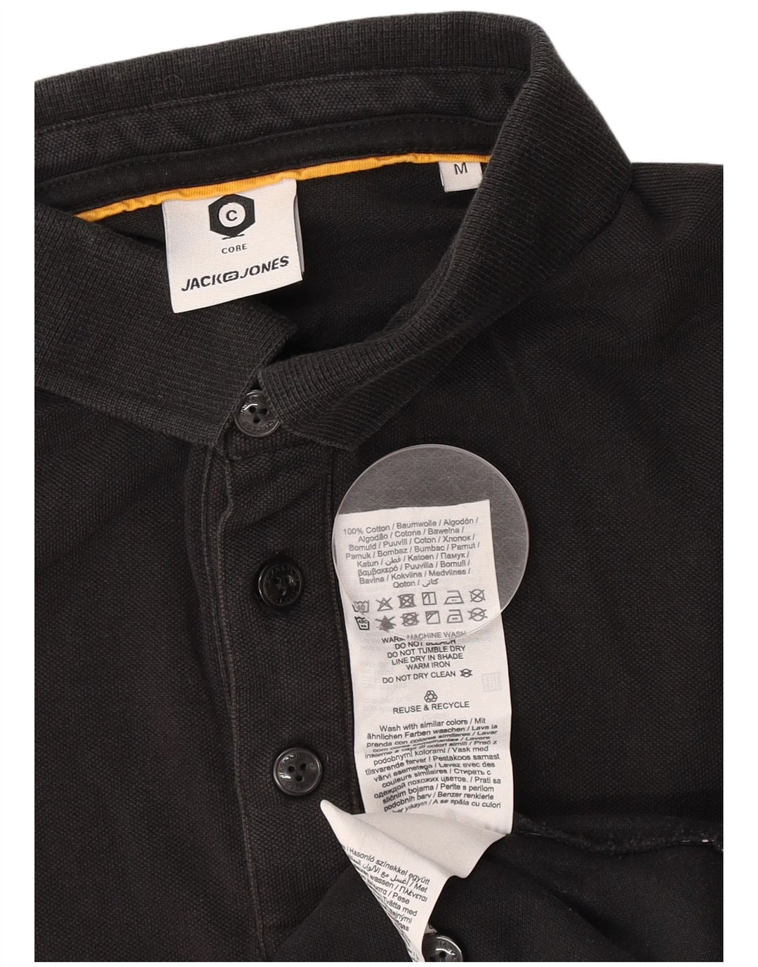 Jack & Jones Polo Graphique Homme Noir Moyen Coton Colorblock