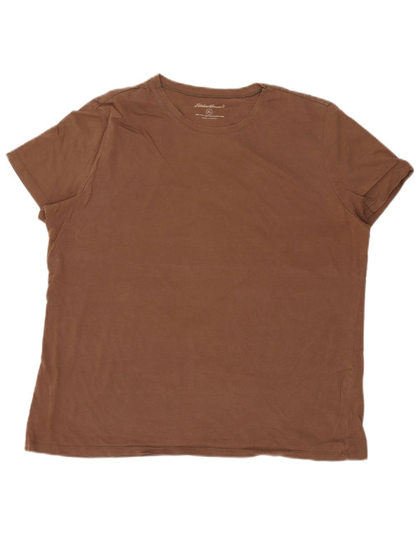 EDDIE BAUER Mens T-Shirt Top XL Brown Cotton