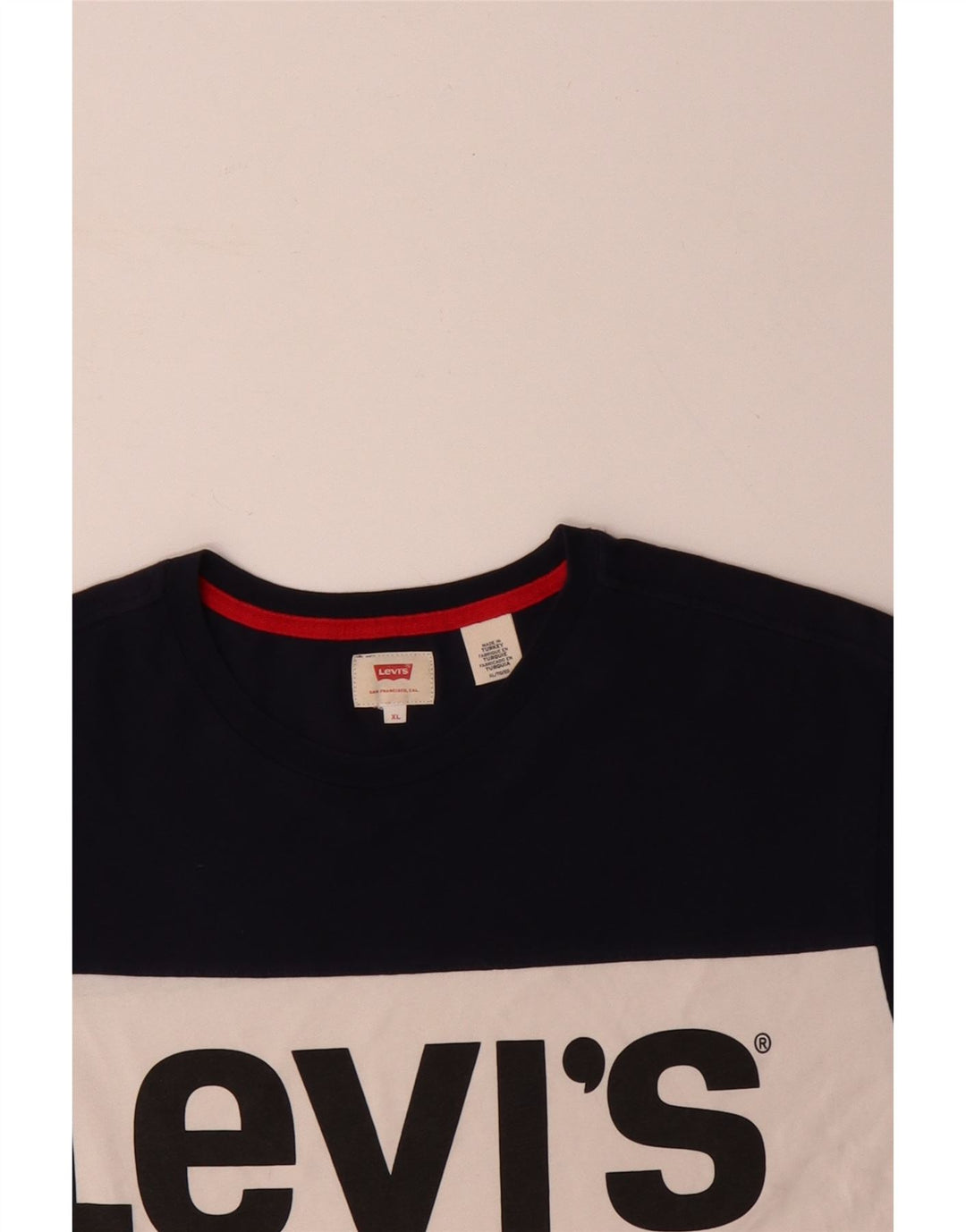 LEVI'S T-Shirt Graphique Top XL Multicolore Colourblock Coton Homme