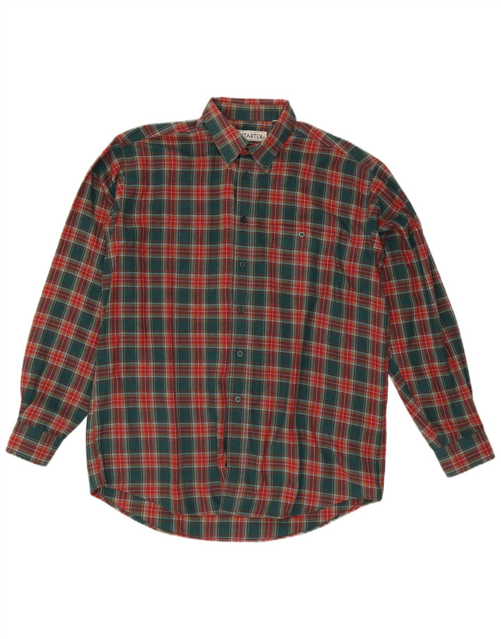 Antartex Chemise en flanelle pour homme Taille 16 1/2 Grand carreaux verts Polyester