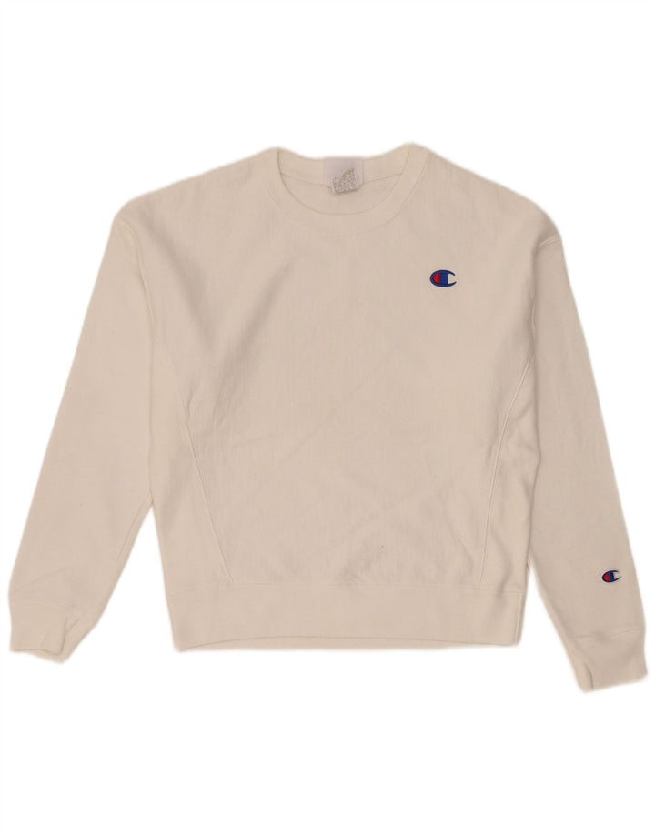 Champion Sweat-shirt pour femme UK 14 en coton blanc moyen
