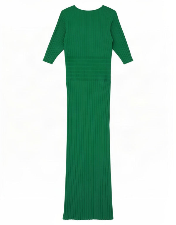 Zara Robe longue à manches courtes pour femme UK 8 Petite Viscose Verte
