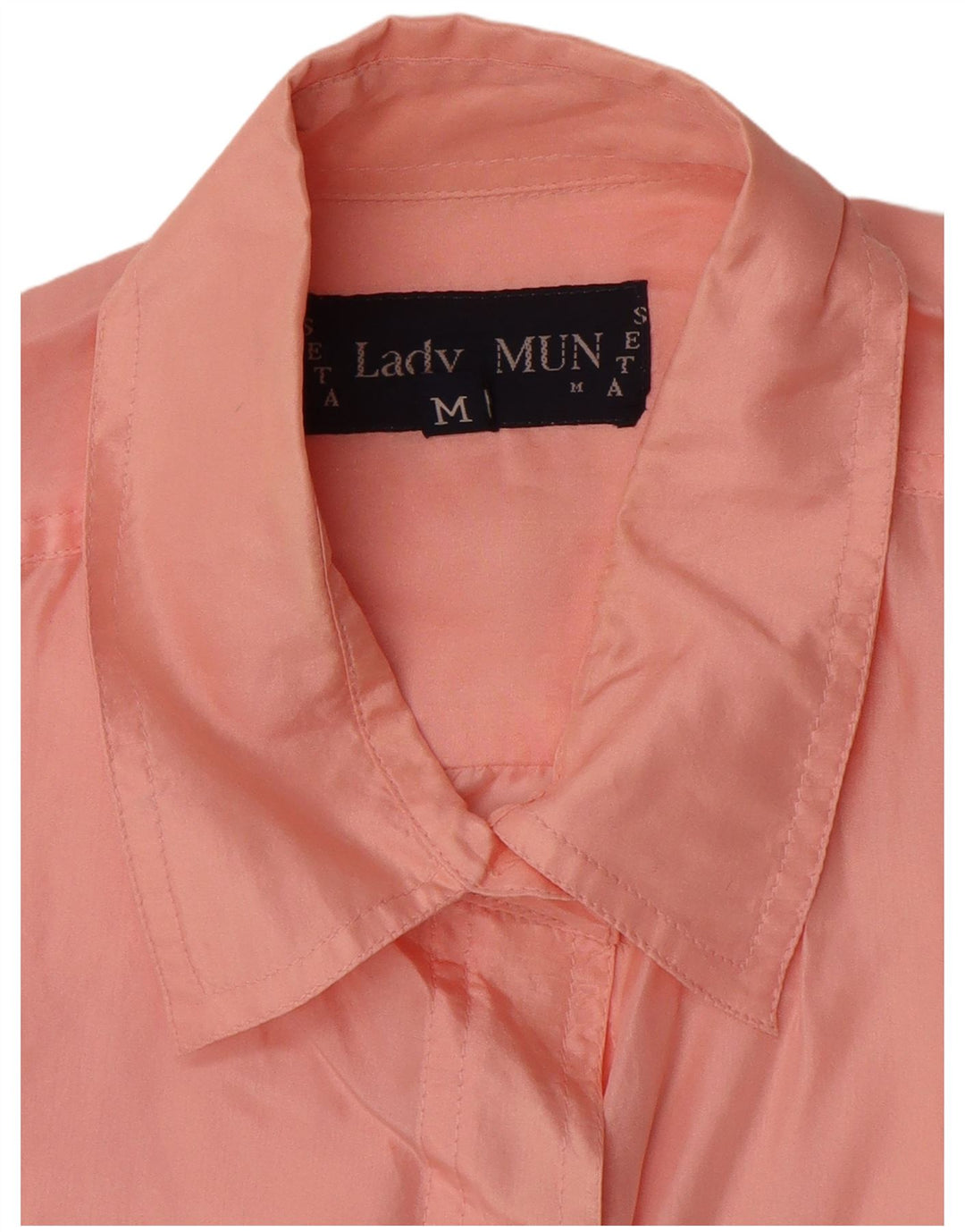 Chemise surdimensionnée femme vintage UK 14 Soie rose moyenne