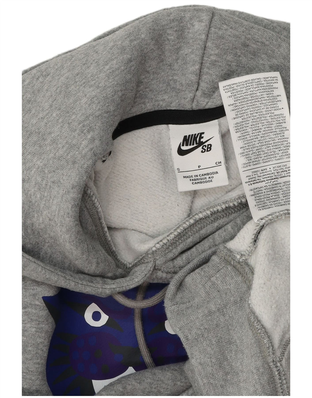 NIKE Pull à capuche graphique pour homme Petit coton gris