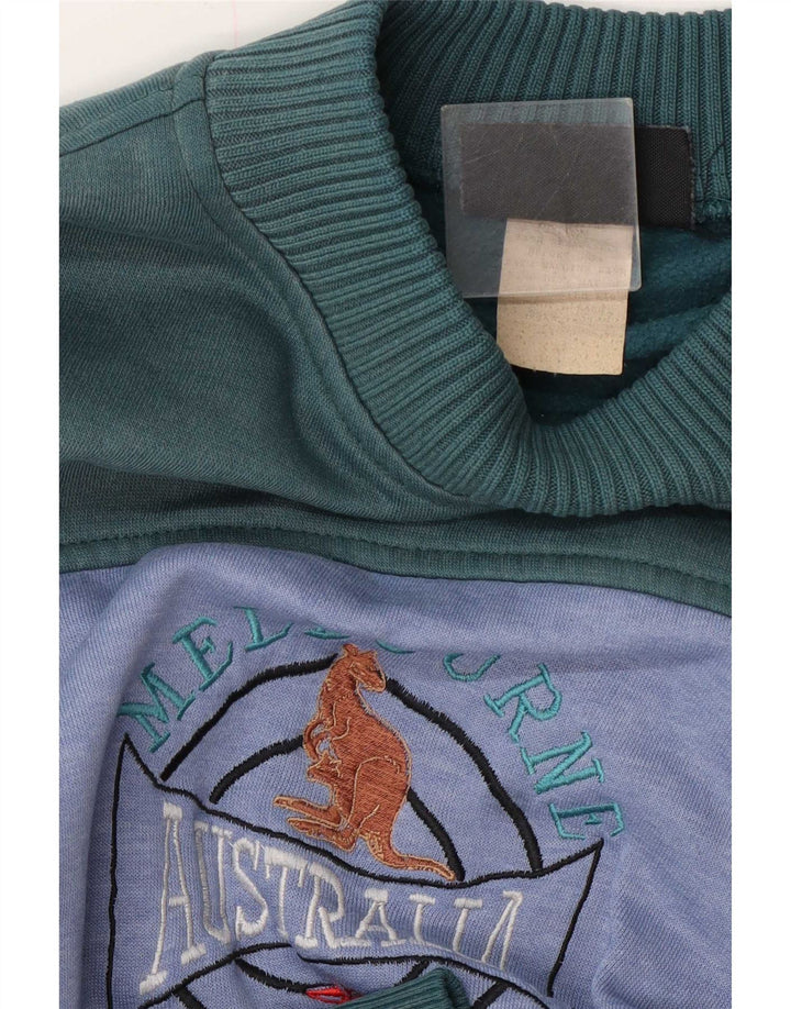 vintage Mens Graphic Sweatshirt Jumper XL Vert Colourblock Polyester