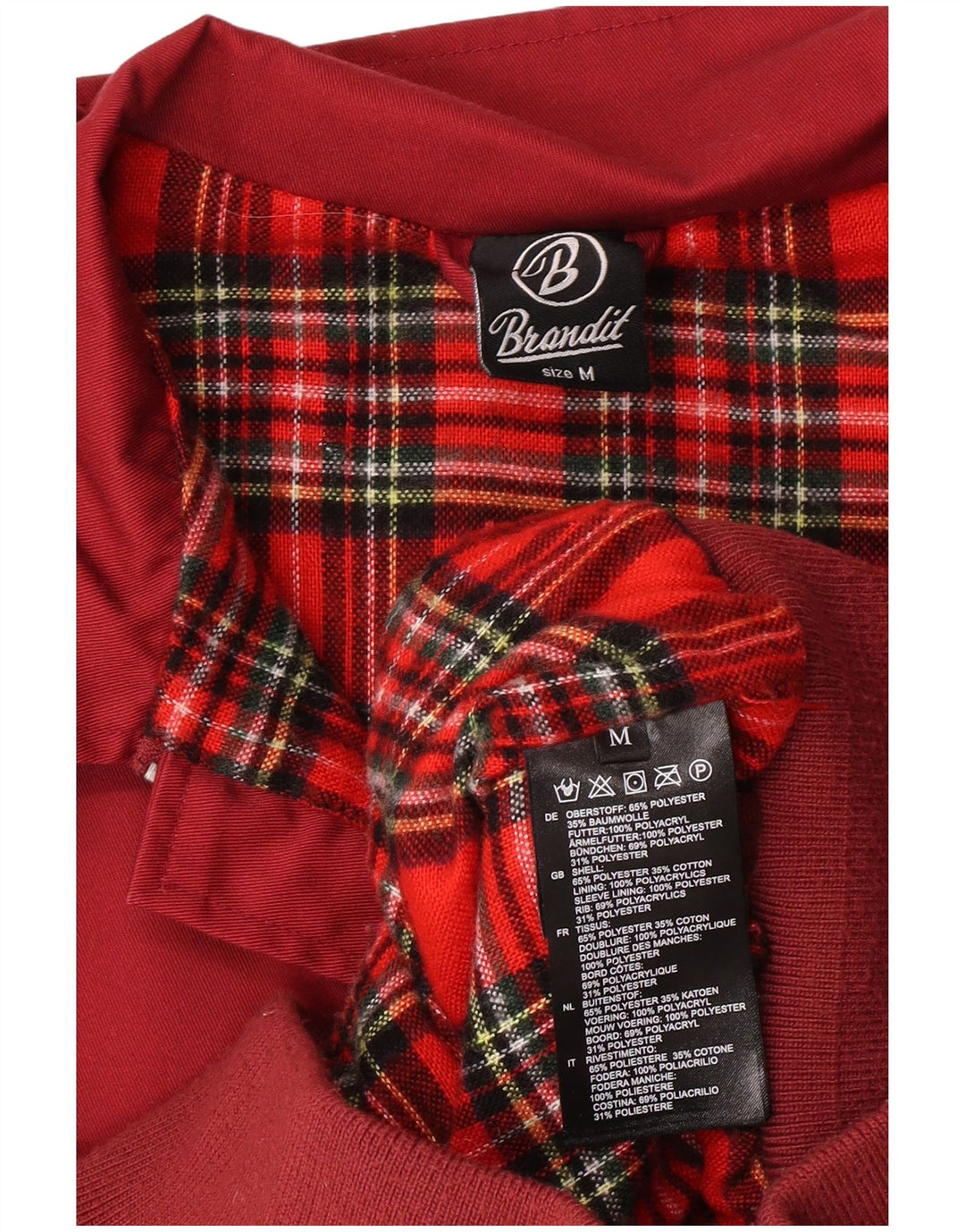 Brandit Veste Bomber Homme UK 38 Polyester Rouge Moyen