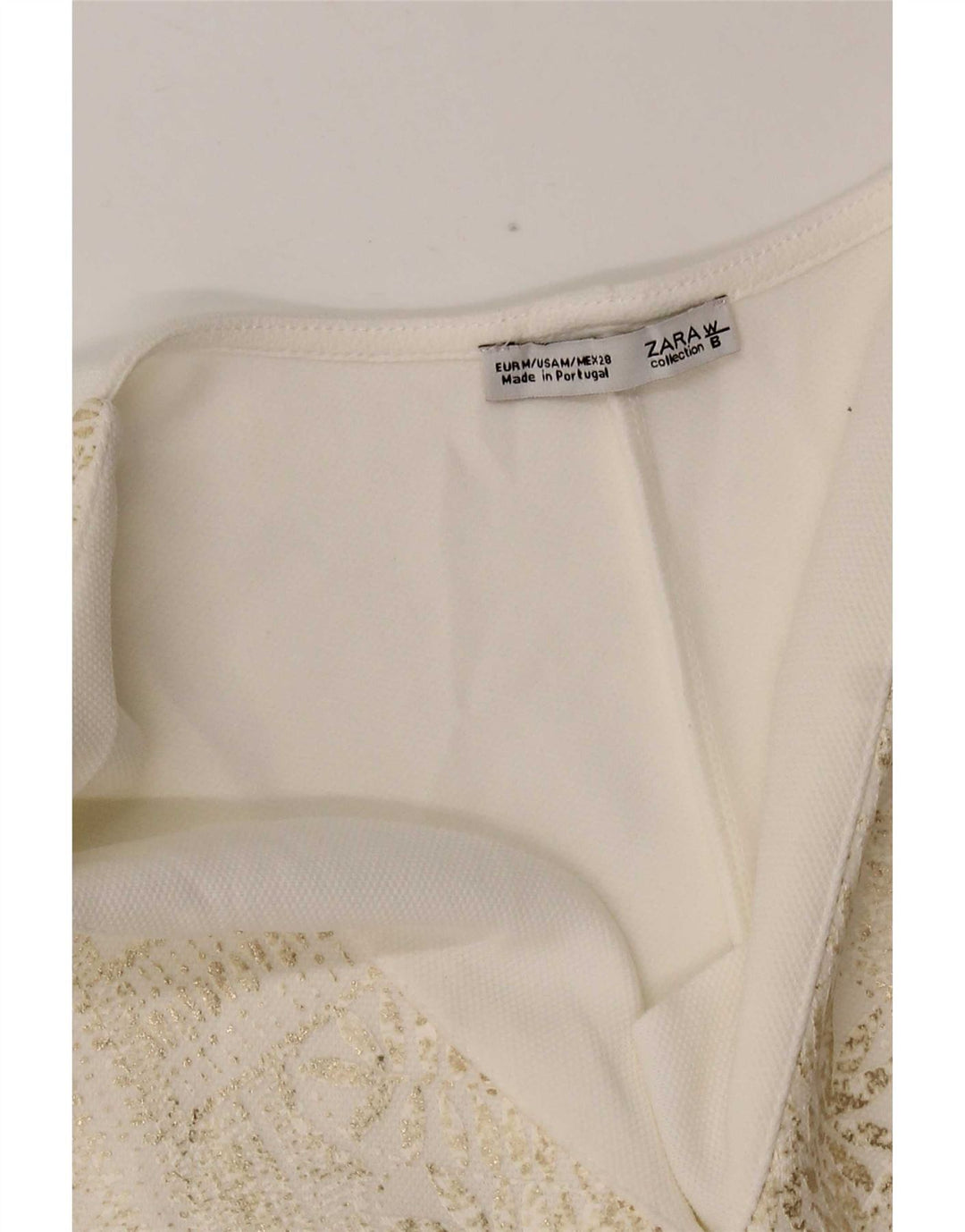 Zara Robe droite pour femme UK 12 Medium White Paisley