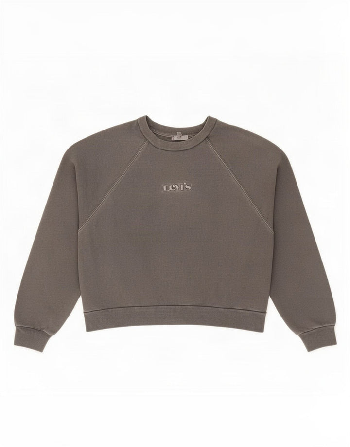Levi's Sweat-shirt oversize Crop Graphic pour femme Gris moyen UK 44