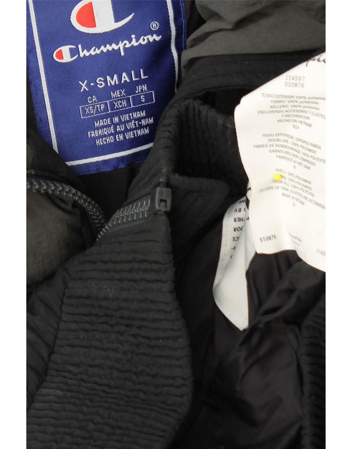 CHAMPION Veste matelassée graphique coupe ample pour femme UK 6 XS Noir Colourblock