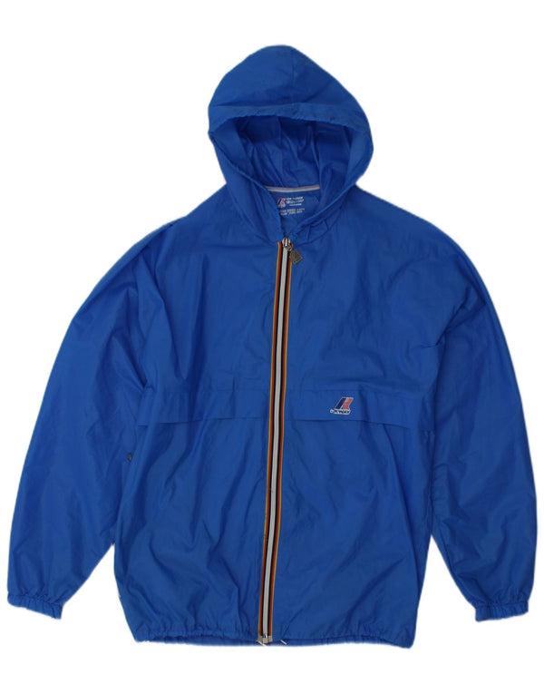 K-WAY Veste de pluie à capuche pour femme UK 14 Bleu moyen Polyamide