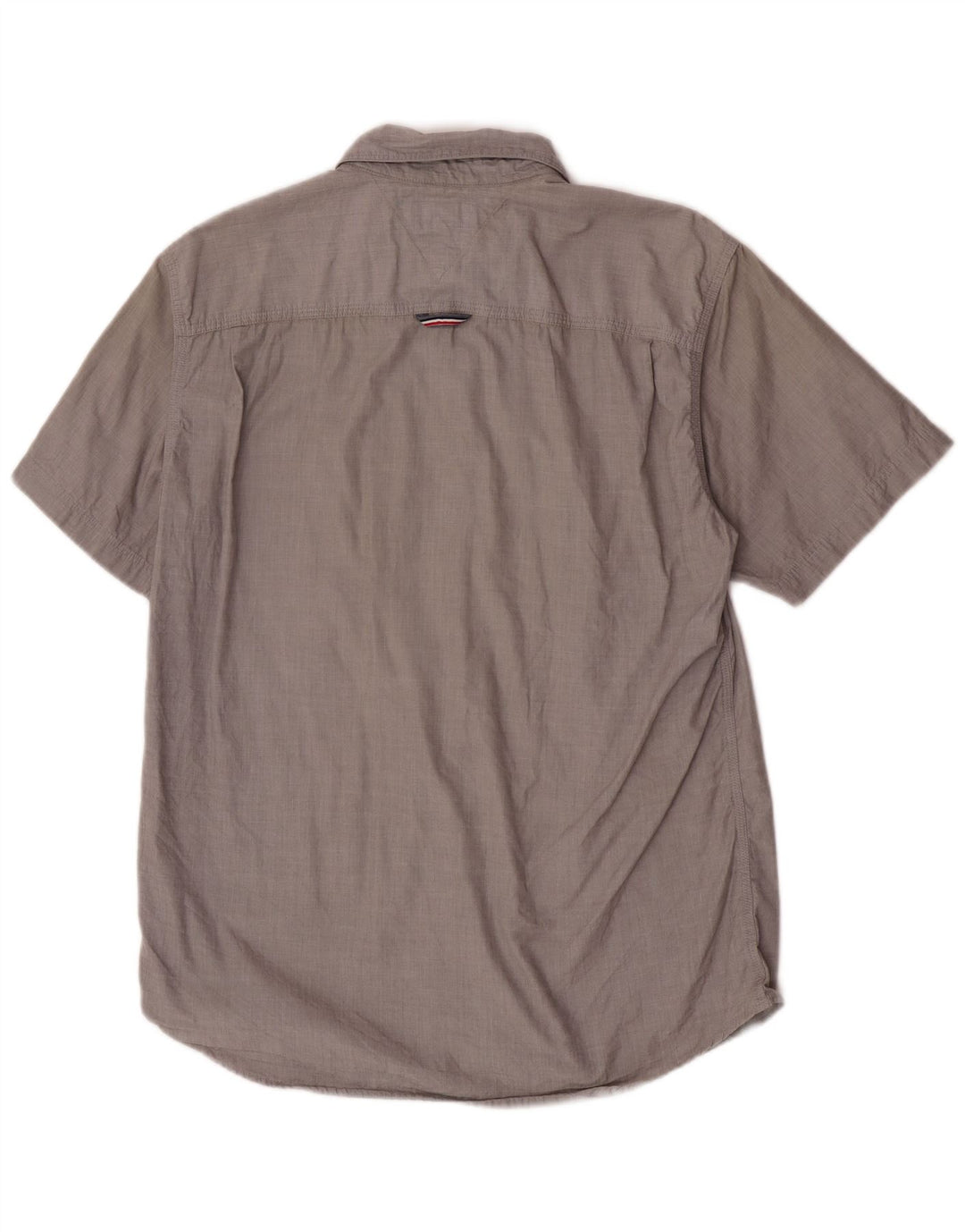 Tommy Hilfiger Chemise à manches courtes pour homme Coupe droite Large Gris Coton