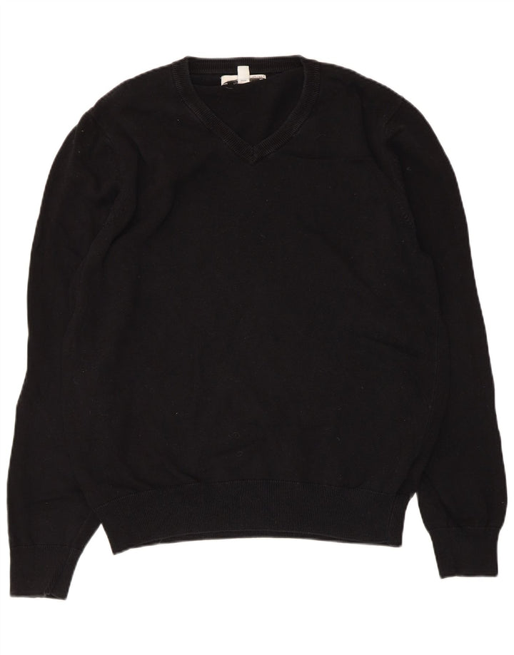 Marks & Spencer Pull col V Homme Noir Moyen Coton