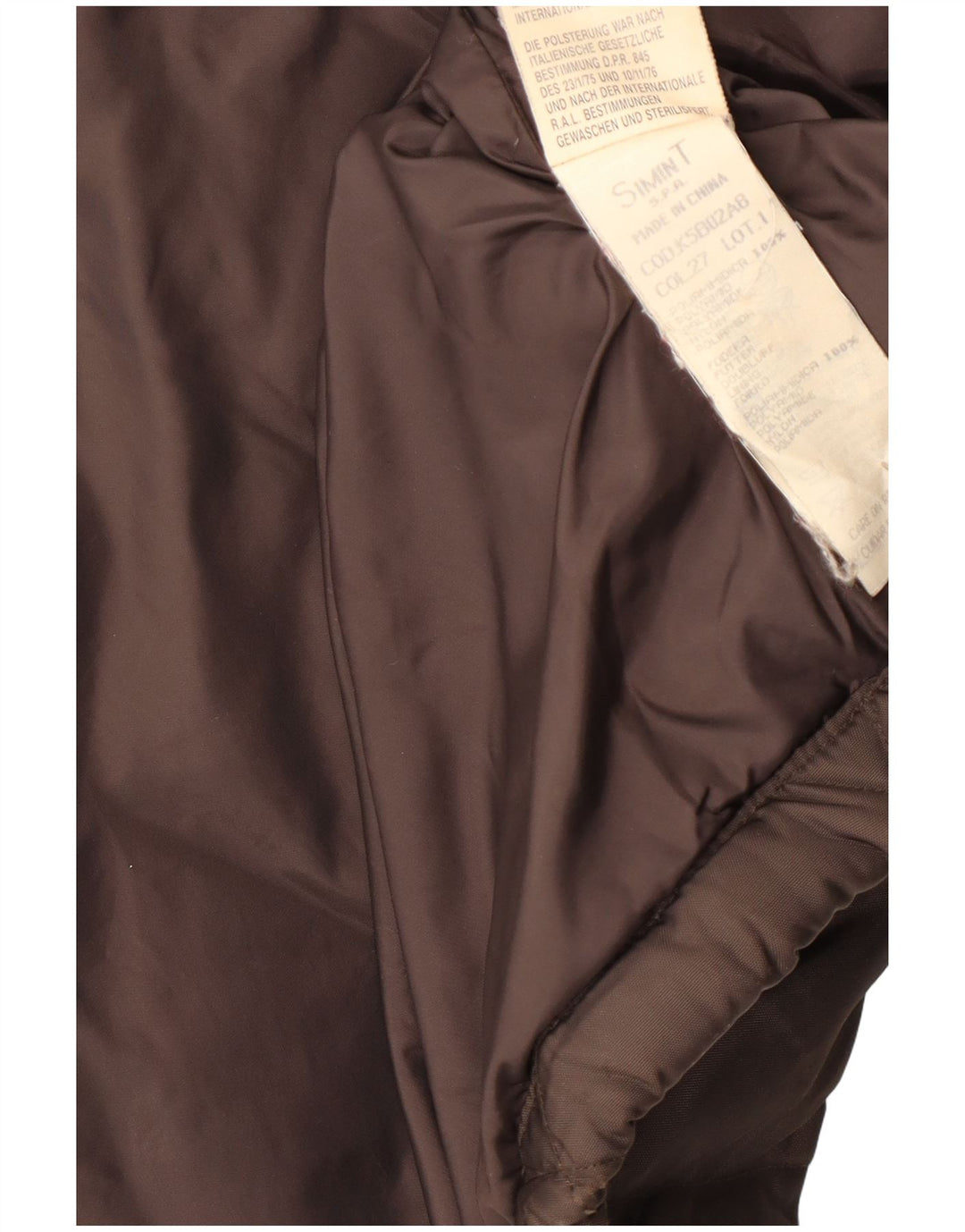 Armani Jeans Veste matelassée rembourrée pour femme UK 14 Large Marron Polyamide