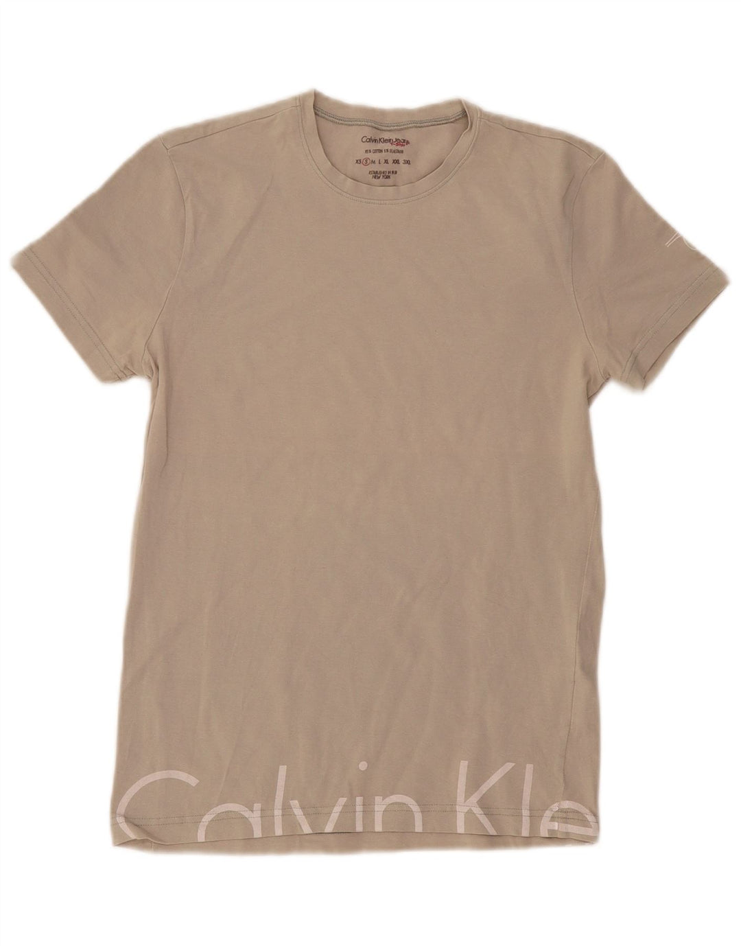 Calvin Klein T-shirt graphique pour homme en coton blanc cassé