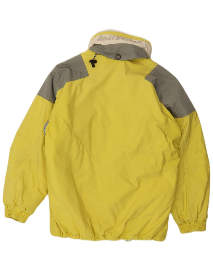 Anzi Besson Veste de ski à capuche graphique pour homme UK 38 Jaune moyen Colourblock