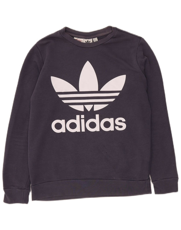 ADIDAS Sweatshirt Graphique Garçon 13-14 ans Bleu Marine Coton