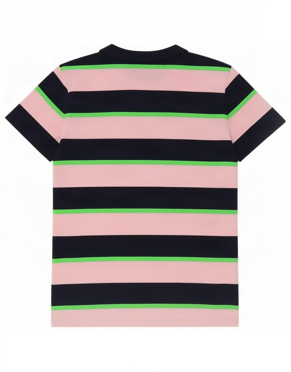 Superdry Homme T-Shirt Top Coton Rayé Rose Moyen