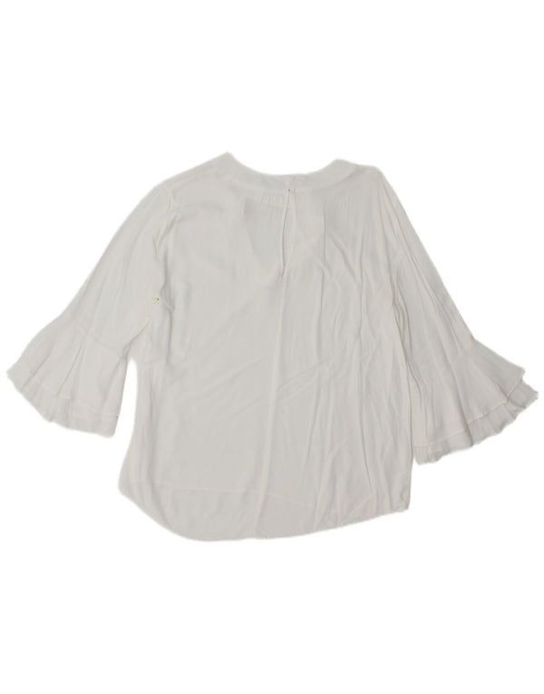 Zara Chemisier à manches 3/4 pour femme UK 16 Large Blanc