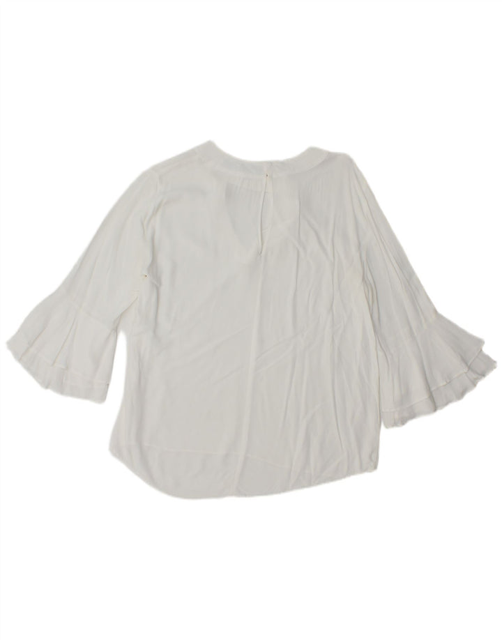 Zara Chemisier à manches 3/4 pour femme UK 16 Large Blanc