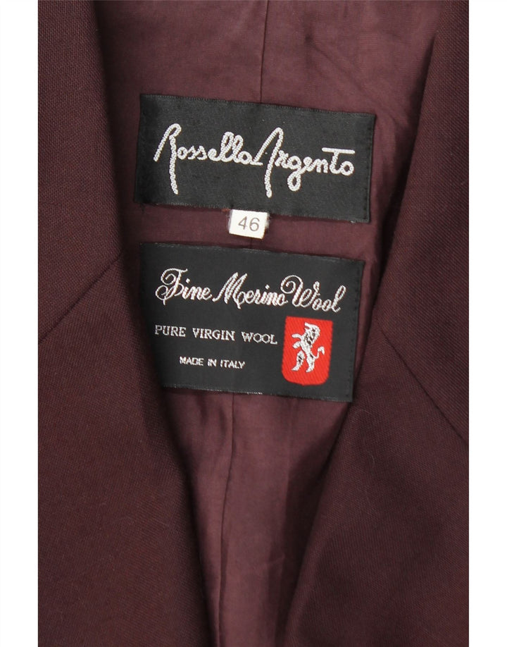 ROSSELLA ARGENTO Veste blazer croisée pour femme IT 46 Large Bordeaux