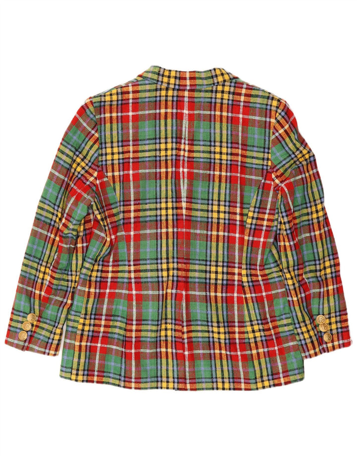 Elegance Paris Veste Blazer Femme UK 16 Grand Carreau Multicolore