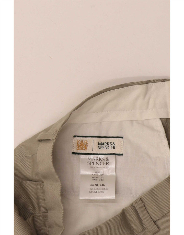 Marks & Spencer Pantalon décontracté pour homme W32 L31 Vert Polyester
