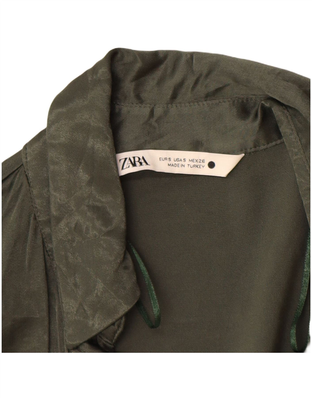 Zara Chemisier Femme Chemisier UK 10 Small Vert Viscose