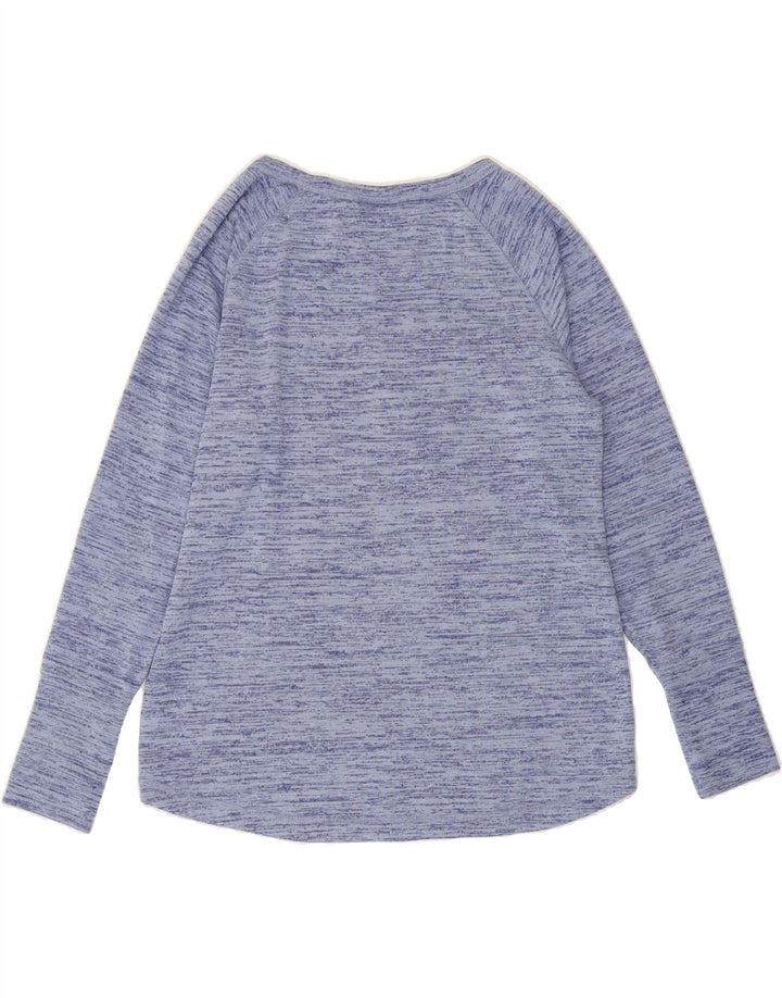 ATHLETA Womens Top Long Sleeve UK 16 Large Blue Flecked Polyester Vintage Athleta and Second-Hand Athleta from Messina Hembry 