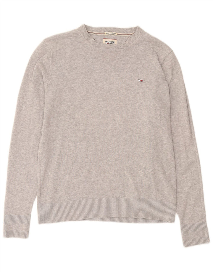 Tommy Hilfiger Pull Ras du Cou Homme Gris Moyen Coton