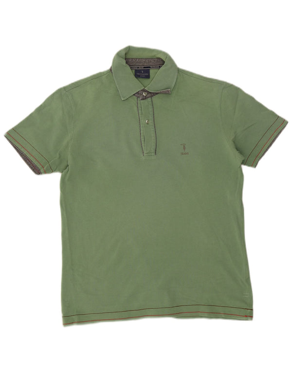 Trussardi Jeans Polo Homme Vert Moyen Coton