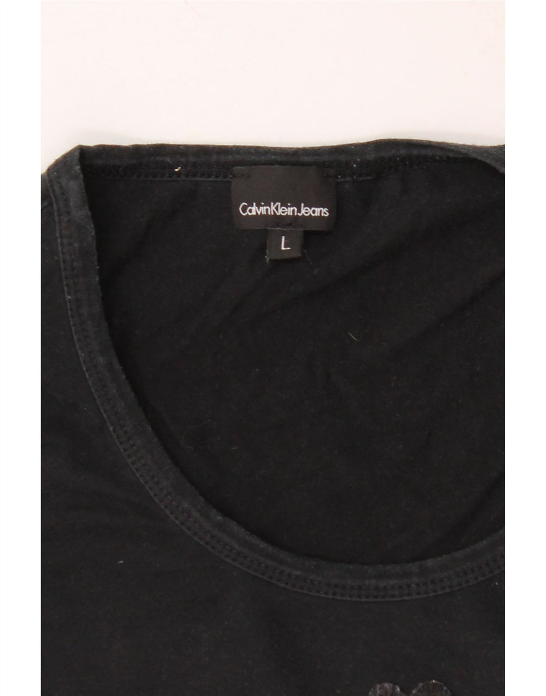 CALVIN KLEIN JEANS Womens Top Long Sleeve UK 14 Large Black Vintage Calvin Klein Jeans and Second-Hand Calvin Klein Jeans from Messina Hembry 