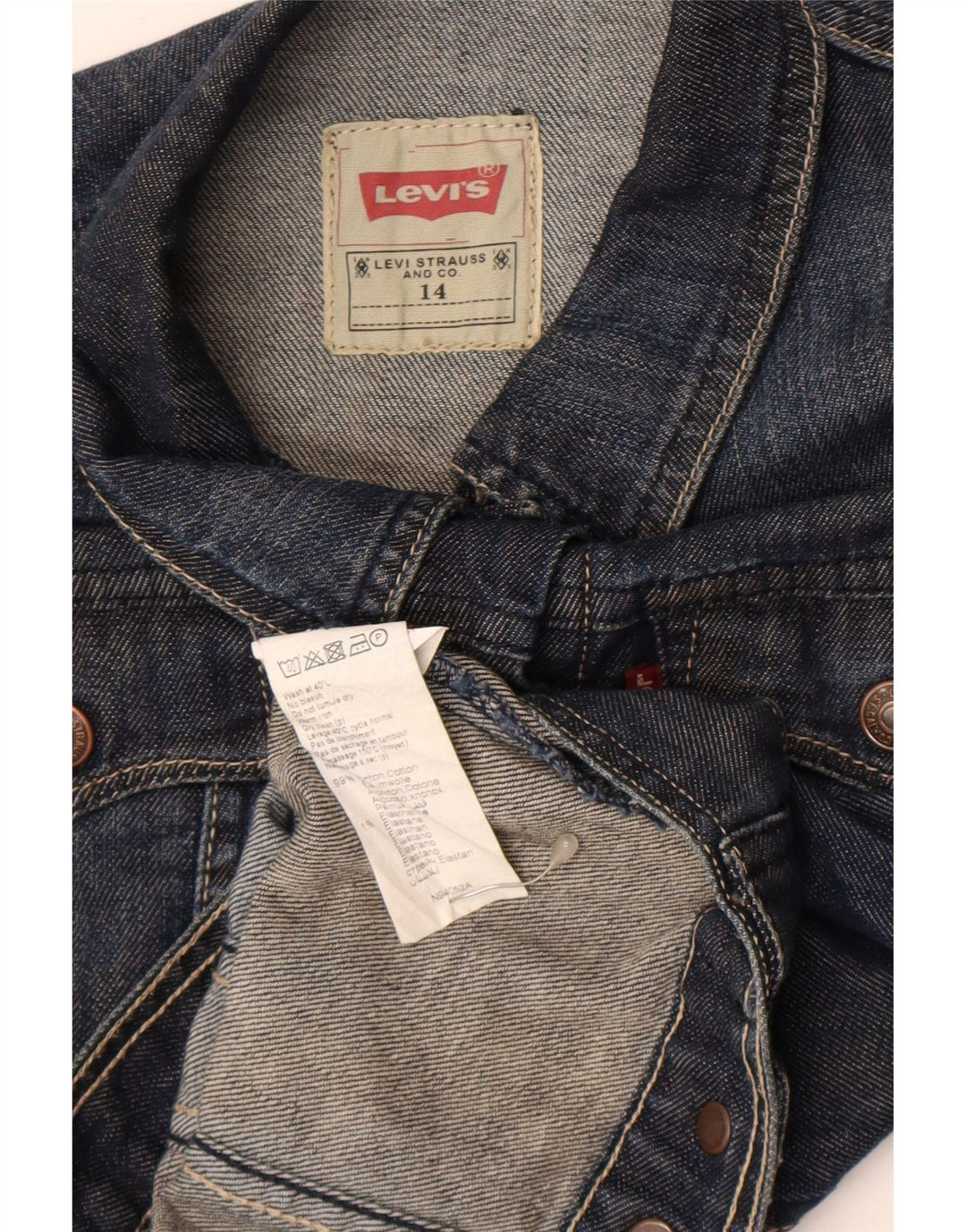 Levi's Veste en jean fille 13-14 ans Bleu marine Coton
