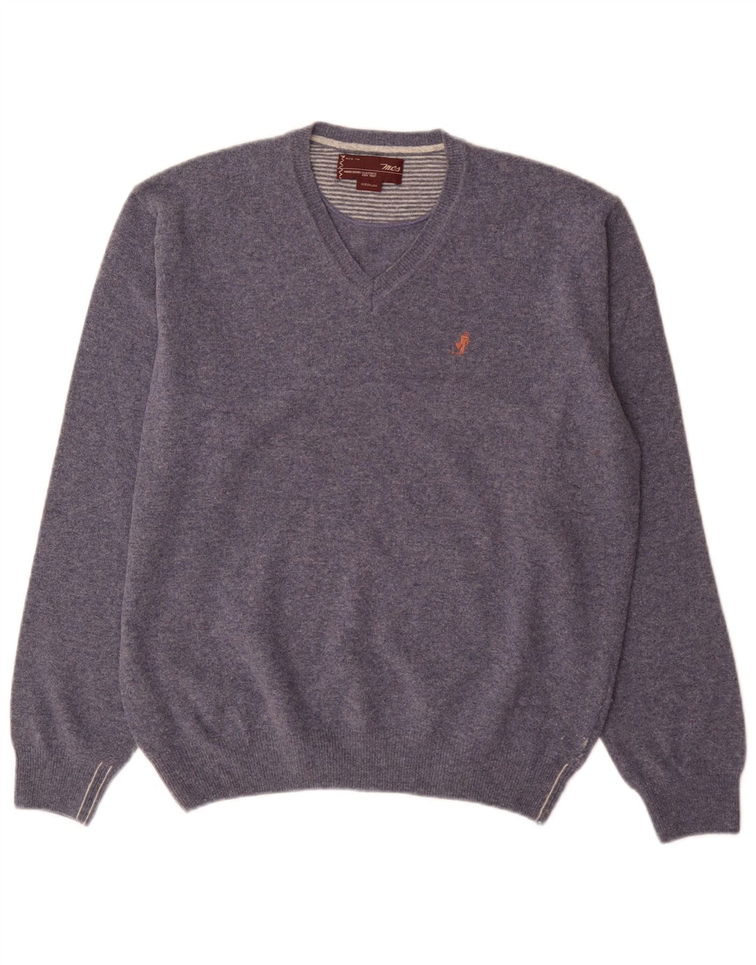 Marlboro Classics Pull Col V Homme Bleu Moyen Laine