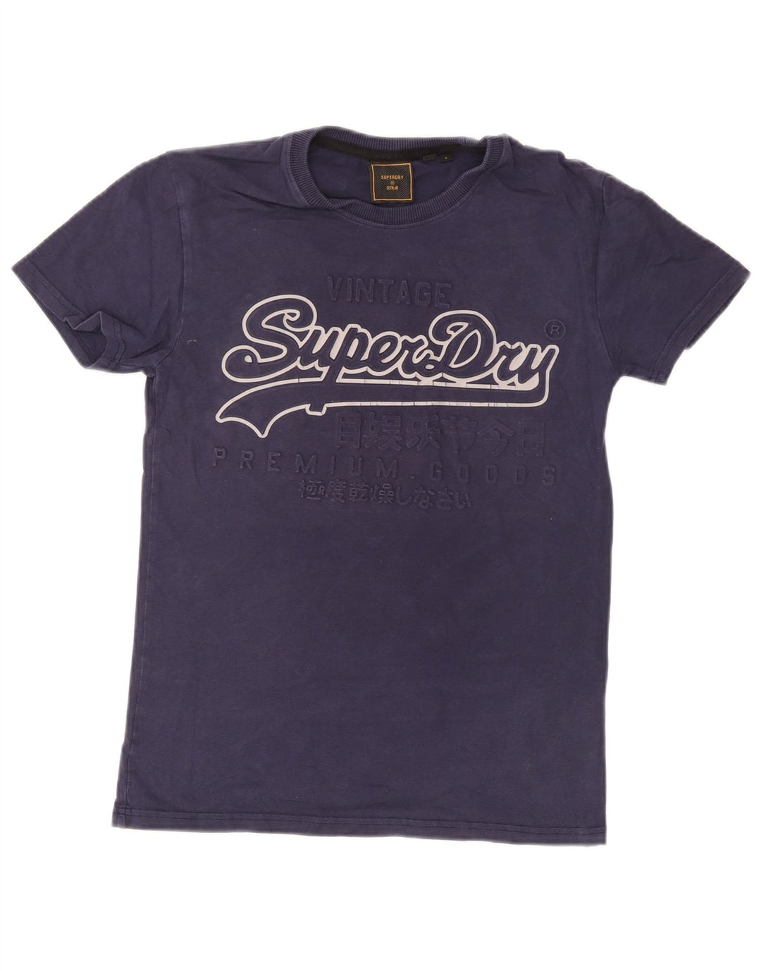 SUPERDRY Homme T-Shirt Graphique Haut Petit Bleu Marine Coton