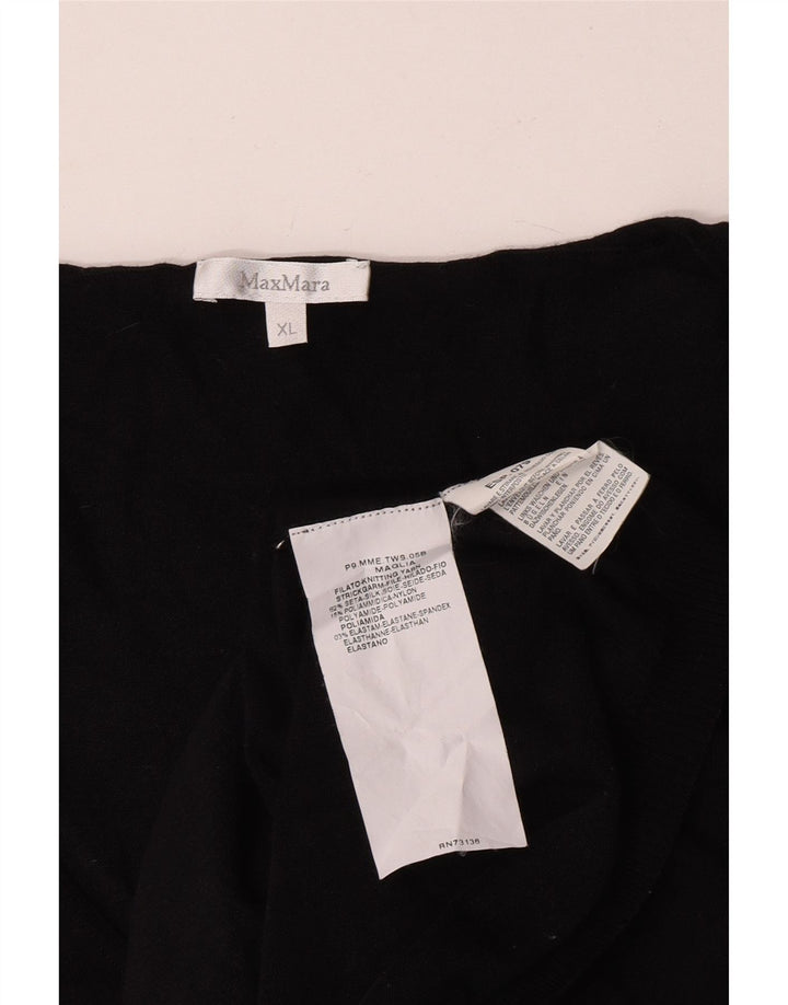 Max Mara Chemisier sans manches pour femme UK 18 XL Noir Soie