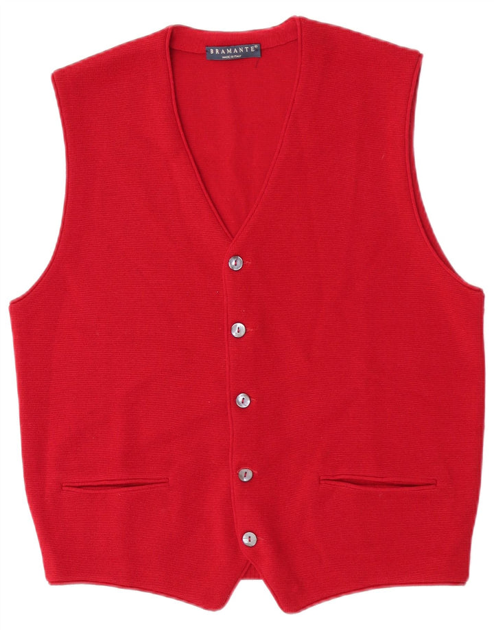 Bramante Gilet Homme Petite Laine Bordeaux