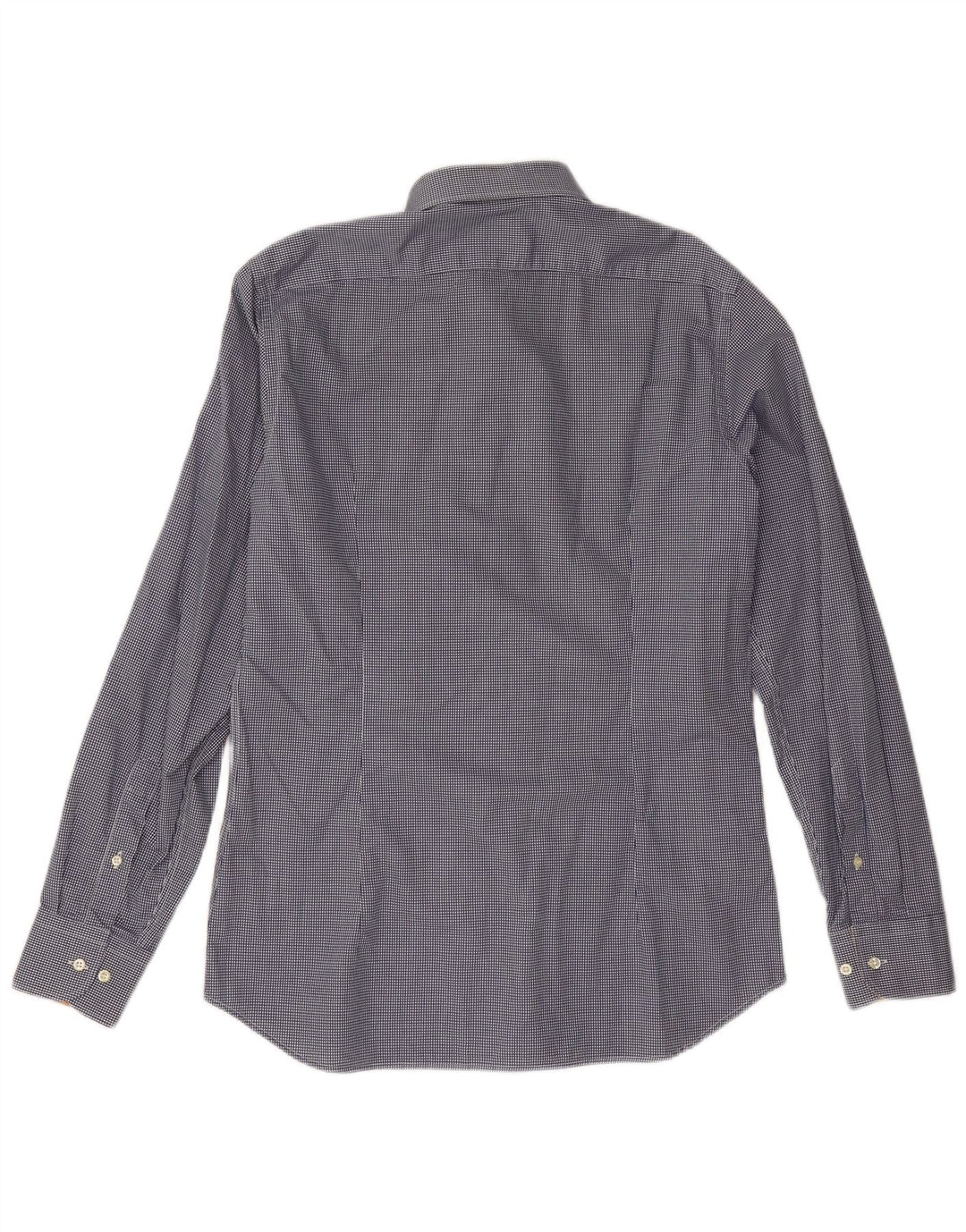 ALVIERO MARTINI Chemise Homme Taille 16 41 Grand Coton Vichy Bleu Marine