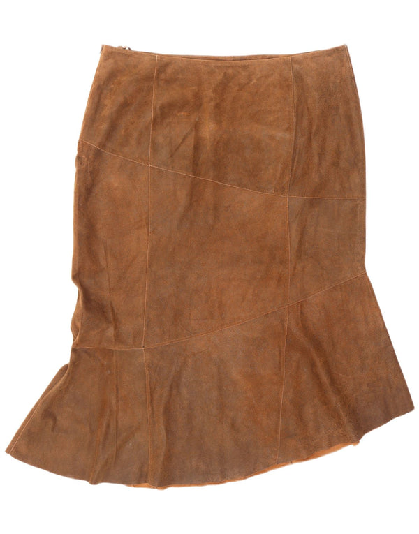 jupe sirène en cuir femme vintage UK 24 4XL W42 L36 Cuir marron