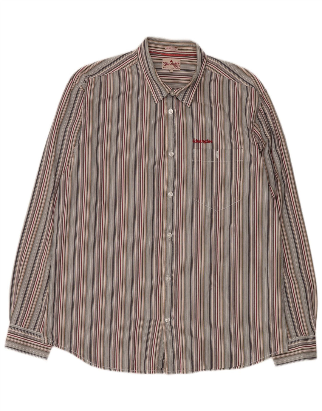 Wrangler Chemise Homme Large Coton Rayé Multicolore