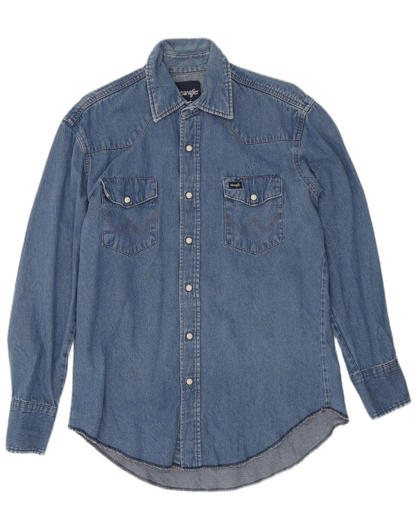Wrangler Chemise en Jean Homme Bleu Moyen
