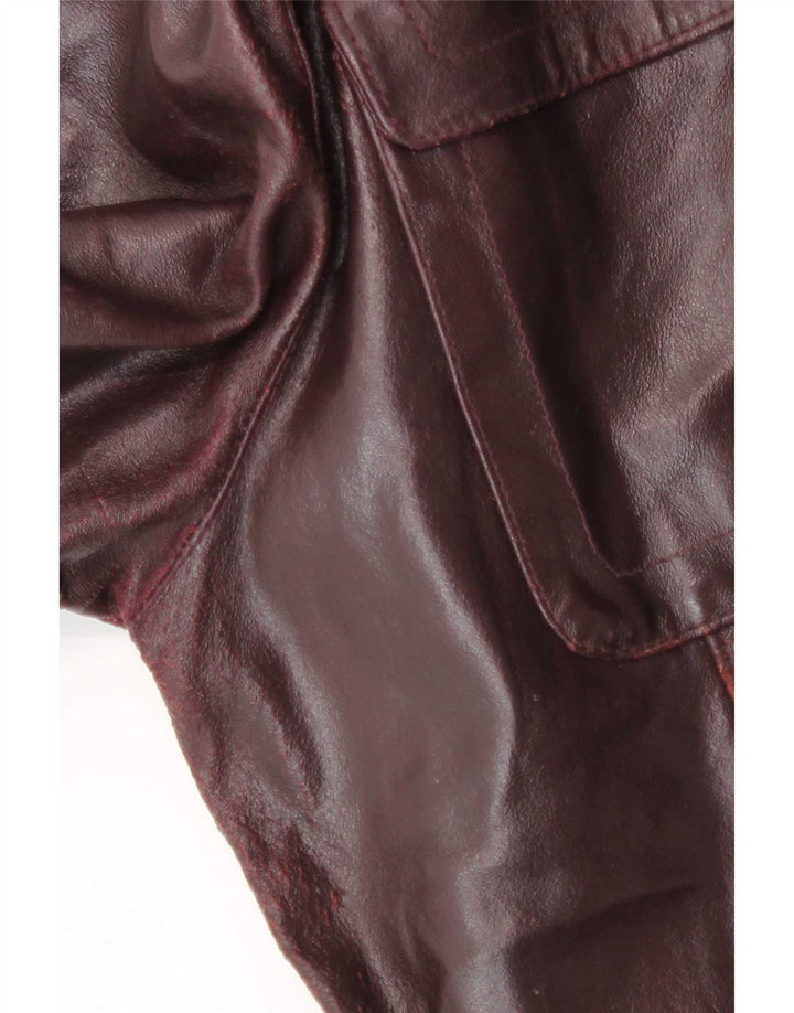 veste en cuir homme vintage UK 42 XL Bourgogne