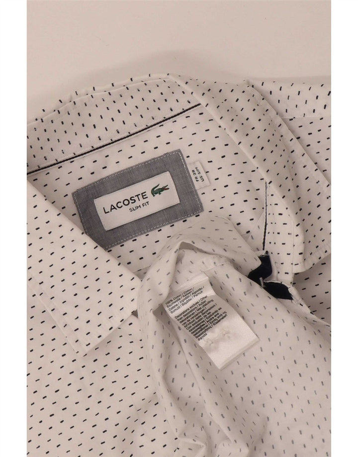 Lacoste Chemise slim fit homme taille 39 coton tacheté blanc moyen