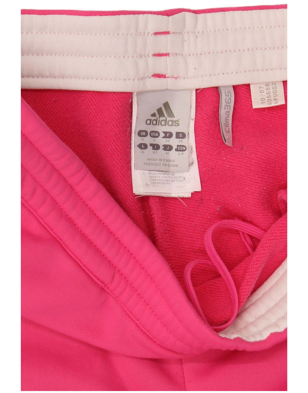 Adidas Pantalon de survêtement droit pour femme UK 10 Petit Rose Polyester