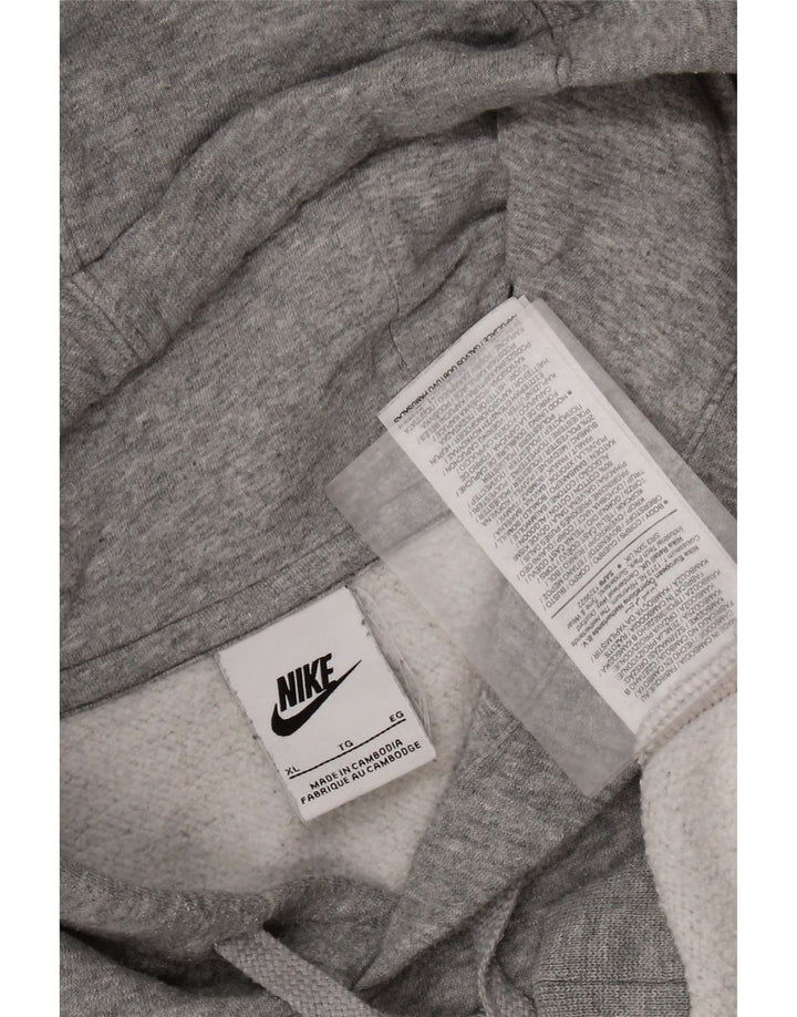 NIKE Pull à capuche pour homme XL en coton moucheté gris