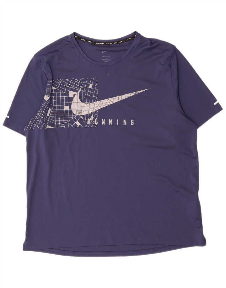 Nike T-shirt graphique pour hommes, grand, bleu marine, polyester