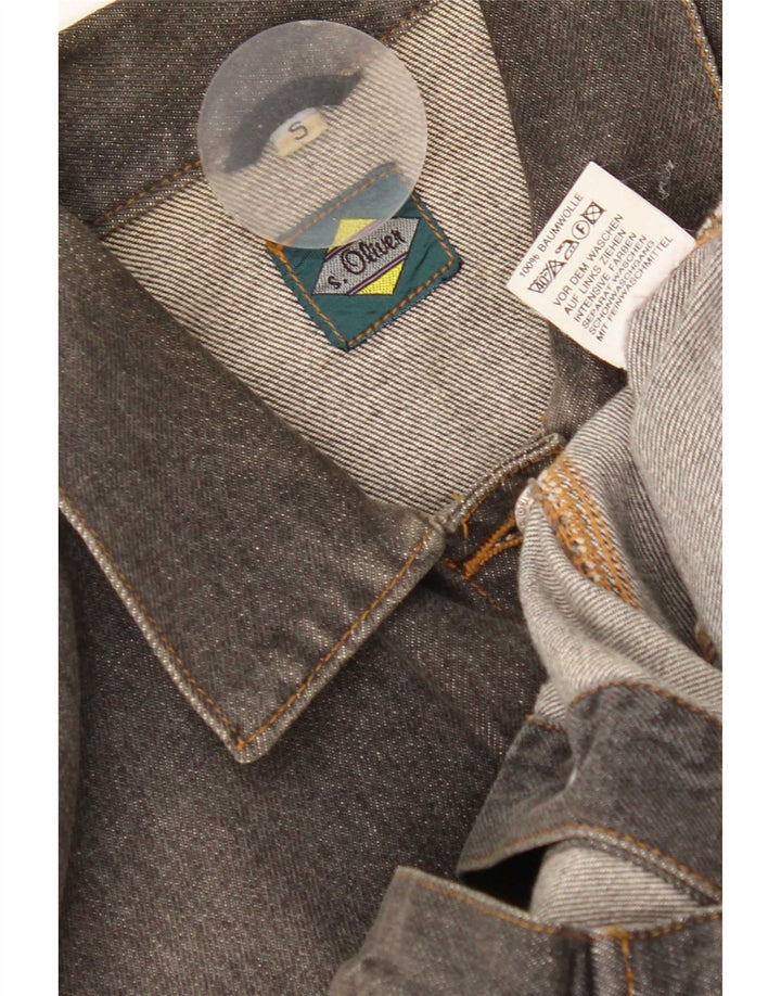 S.Oliver Veste en jean surdimensionnée pour femme UK 10 Petit coton gris