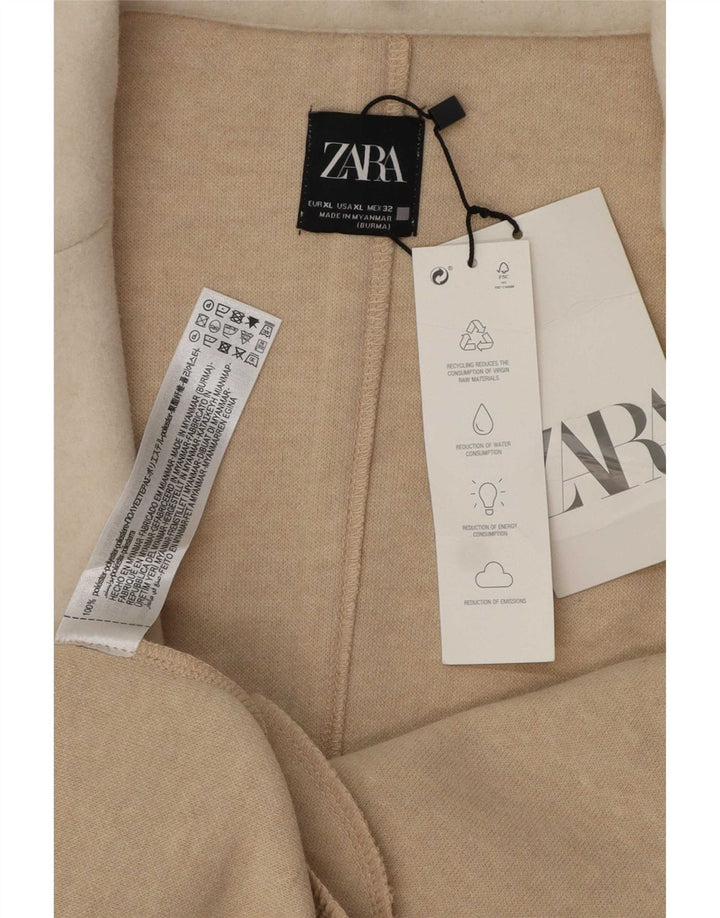Zara Femme Trench Ouvert UK 18 XL Beige Polyester